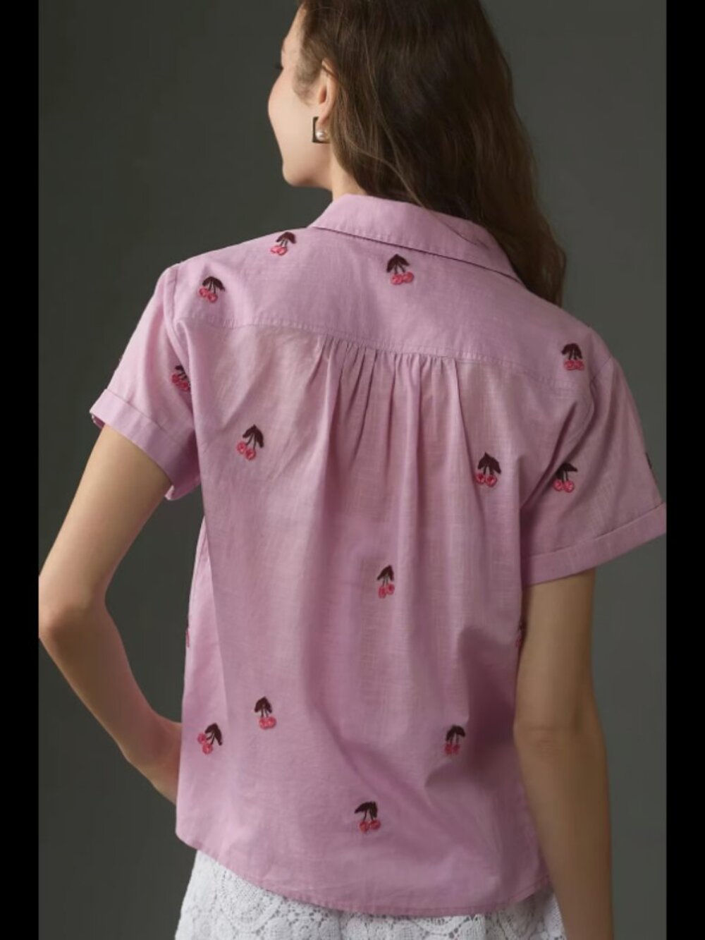 Maeve Fruit Embroiders Short Sleeve Shirt - Picture 2 of 9